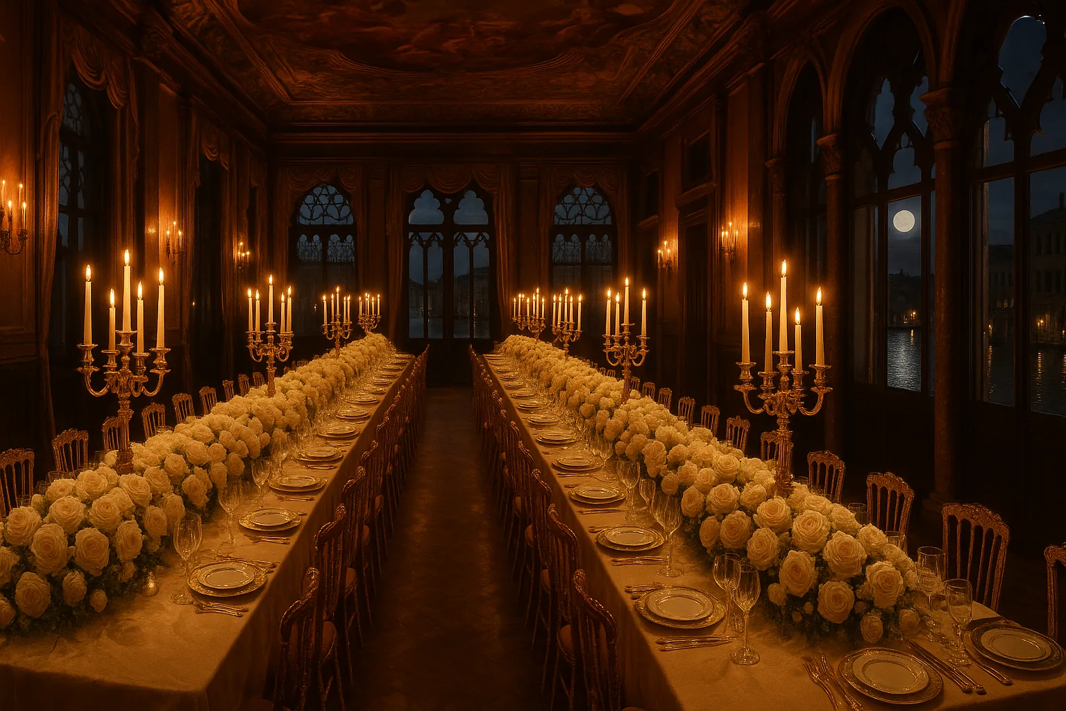 Opulent gala dinner in a Venetian palace