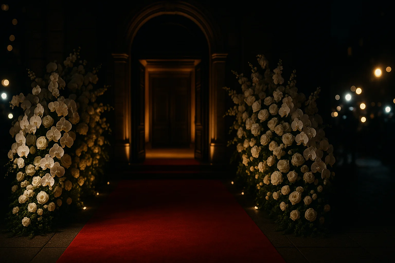 Exclusive red carpet event entrance